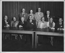 Helen Putnam and an unidentified school board group