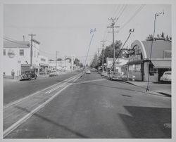 View down North Main Street, Sebastopol, California, 1958