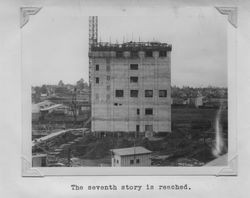 Poultry Producers of Central California grain elevator under construction, Petaluma, California, about 1938