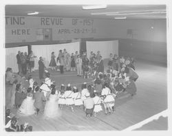 Closing gathering of performers in the Skating Revue of 1957, Santa Rosa, California, April, 1957