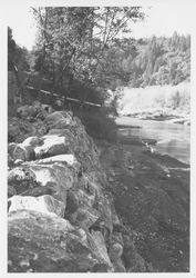 Inspecting the retaining wall along the Russian River