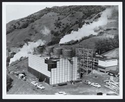 Geothermal power plant under construction at the Geysers