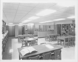 Ursuline High School library, Santa Rosa, California, 1958