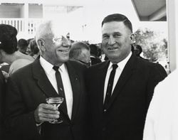 Curley Acorne and Jack W. Dei, Sr. at a Petaluma Cooperative Creamery party , about 1965