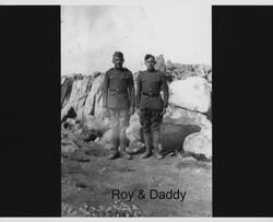 Roy McCarter and Russell Nissen at ROTC Camp, about 1931