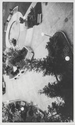 Aerial view of Fred S. Rosenberg fountain at Courthouse Square