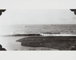 Construction of the jetty at the mouth of the Russian River at Jenner, California, October 10, 1933