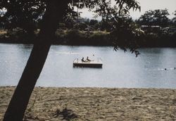 Raft in Russian River at Healdsburg Memorial Beach