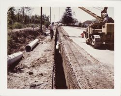 Installing water main on College Avenue and Marlow Road