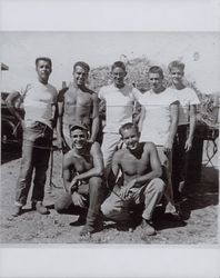 Workers at the Petaluma fairgrounds, 175 Fairgrounds Drive, Petaluma, California, about 1949