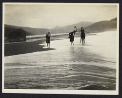 Wading with Joyce V. Drake at Jenner Beach, Jenner, California, July 31, 1921