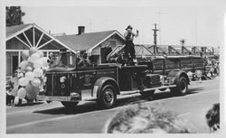 Petaluma Fire Department engine number 5, Petaluma, California, about 1965