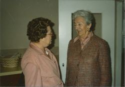 Grace Callahan and Helen Putnam at a party for Roy Michaels and wife, Petaluma, California, 1981