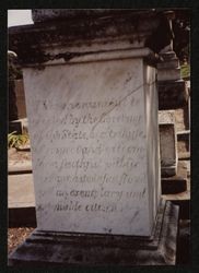 Tombstone of William Burnett, Cypress Hill Cemetery, Petaluma, April, 1990