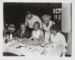 Redwood Region Conservation Council with Chonne Patton at an unidentified restaurant, Santa Rosa , California, 1959