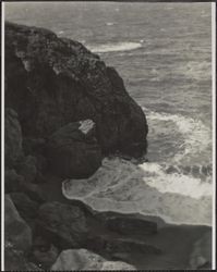 Rocky shore of Lands End, San Francisco, California, photographed in the 1920s