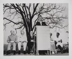 Speakers at dedication of memorial at birthsite of Luther Burbank