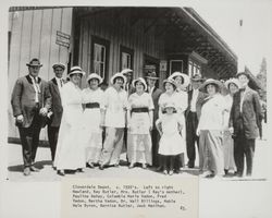 Group of Cloverdale residents at the railroad station