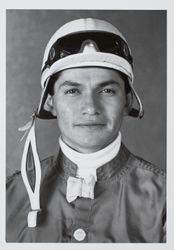 Portrait of jockey Victor Mercado at the Sonoma County Fair Racetrack, Santa Rosa, California