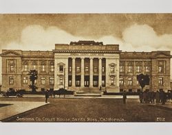 Print of Sonoma County Court House, located in Santa Rosa, California, as it appeared around 1910