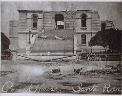 Earthquake destruction in Courthouse Square, Santa Rosa, California, April 18, 1906