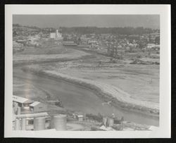 Views of the Petaluma River and surrounding industrial area looking northwest