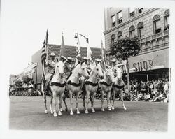 Mounted color guard from Clover Leaf Ranch, Santa Rosa, California, 1961