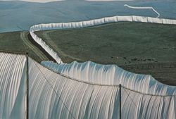 Segment 8 of Christo's Running Fence near Valley Ford, California, September, 1976