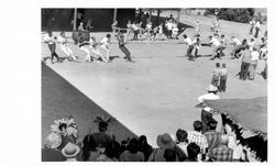 Tug of war at the Old Adobe Fiesta, Petaluma, California, about 1964