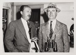 Dr. Quarry and Bill Kine at the Sonoma County Fair, Santa Rosa, California, 1940