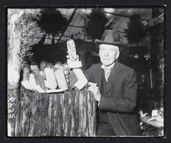 Luther Burbank with his seeds