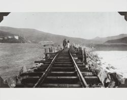 Construction of the jetty at the mouth of the Russian River at Jenner, California, April 1, 1931