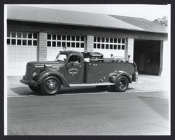 Sonoma Fire Department fire engine, Sonoma, California, about 1955