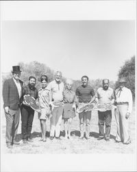 Miss Sonoma County with unidentified award winners at the Old Adobe Fiesta, Petaluma, California, 1969