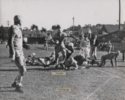 Touchdown during Petaluma Leghorn game against Lodi