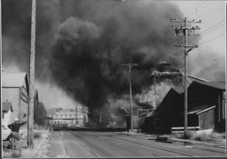 Old Box Factory fire, Petaluma, California, Jul. 22, 1961