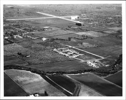 Aerial view of Santa Rosa Airport area, Santa Rosa, California, 1962