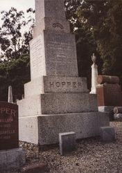 Tombstone of Thomas Hopper and his wife Minerva Hopper, Cypress Hill Cemetery, Petaluma