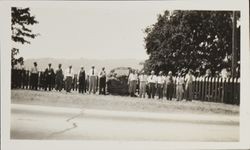 Native Sons of the Golden West at a work party for the General Joseph Hooker monument, in the Valley of the Moon near Sonoma, California, June 19, 1933