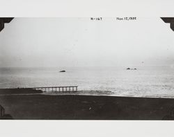 Construction of the jetty at the mouth of the Russian River at Jenner, California, November 12, 1932