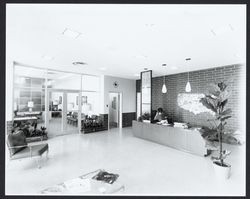 Reception area at State Farm Insurance offices, Santa Rosa, California, 1963