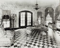 Sun room of Tomasini home, 625 D Street, Petaluma, California, about 1930