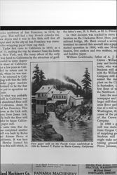 First paper mill on the Pacific Coast established in 1856 by Samuel P. Taylor in Marin County, California