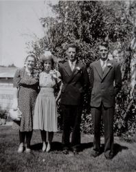 Wedding day of Lewis B.and Georgina M. Evans, Petaluma, California, September 1, 1940