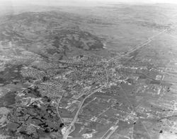 Aerial view of Santa Rosa looking southeast, Santa Rosa, California, 1962