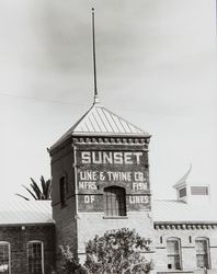 Sunset Line and Twine Company building and tower, Petaluma, 1940s