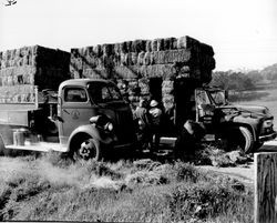 J. D. Nixon truck piled with hay