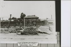 Brick work for the first story of the new Post Office, Santa Rosa, California, Jul. 1, 1909