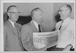 Group at the Petaluma Argus-Courier office, Petaluma, California, 1958