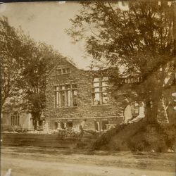 Cleaning up the stone fallen from the Carnegie Library during the 1906 earthquake